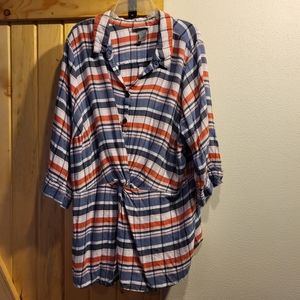 20W Women's Catherines 3/4 length sleeve blouse with gathered waist